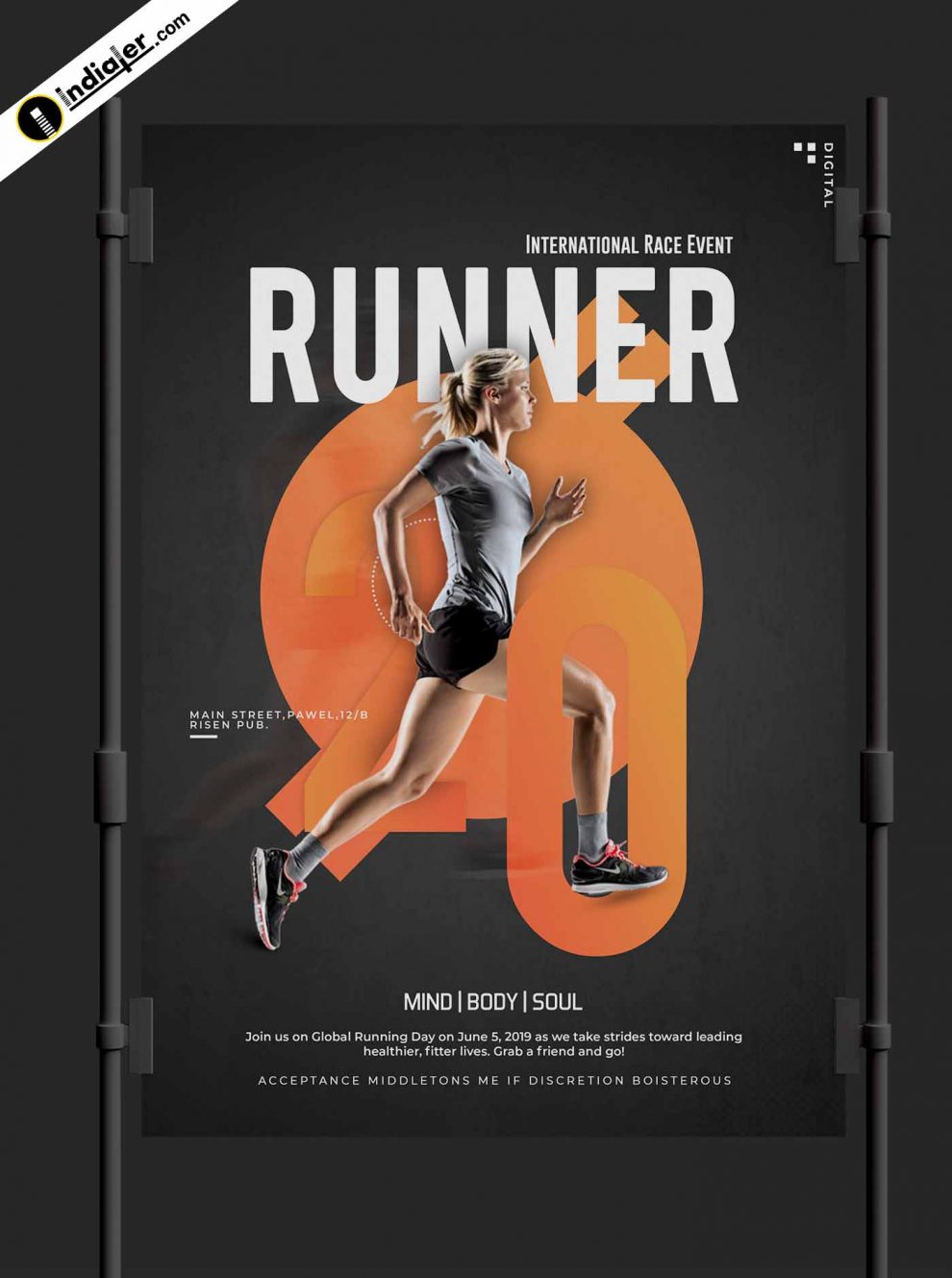 Download Free Marathon Running Sport Flyer PSD Template - Indiater Regarding Running Flyer Template