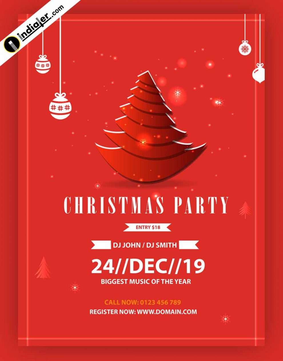 christmas party flyer template