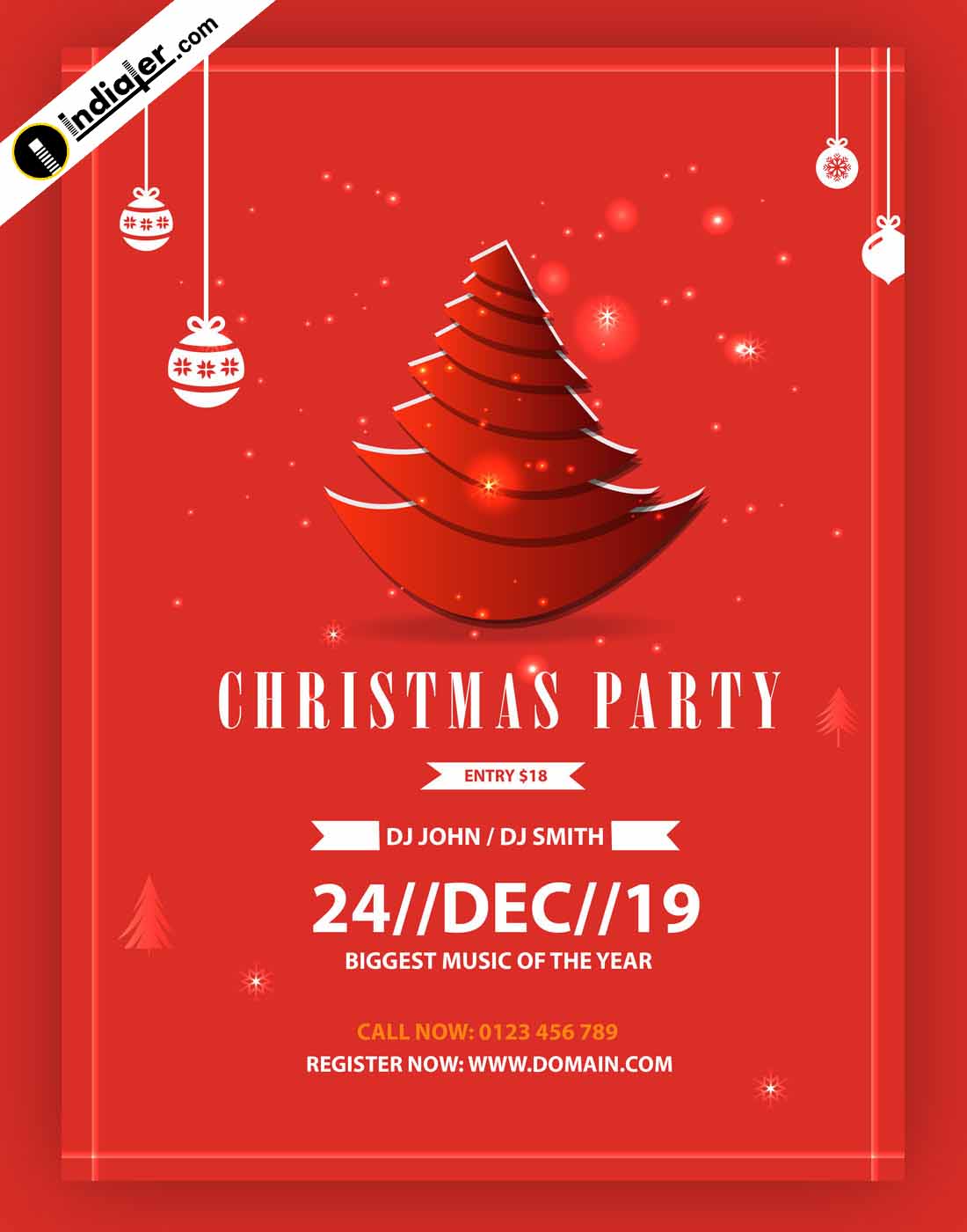 Free Printable Christmas Party Flyer Vector Templates - Indiater In Free Holiday Party Flyer Templates