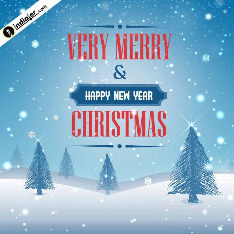 Very Merry & Happy New Year Christmas Wishes Greeting Design Template ...