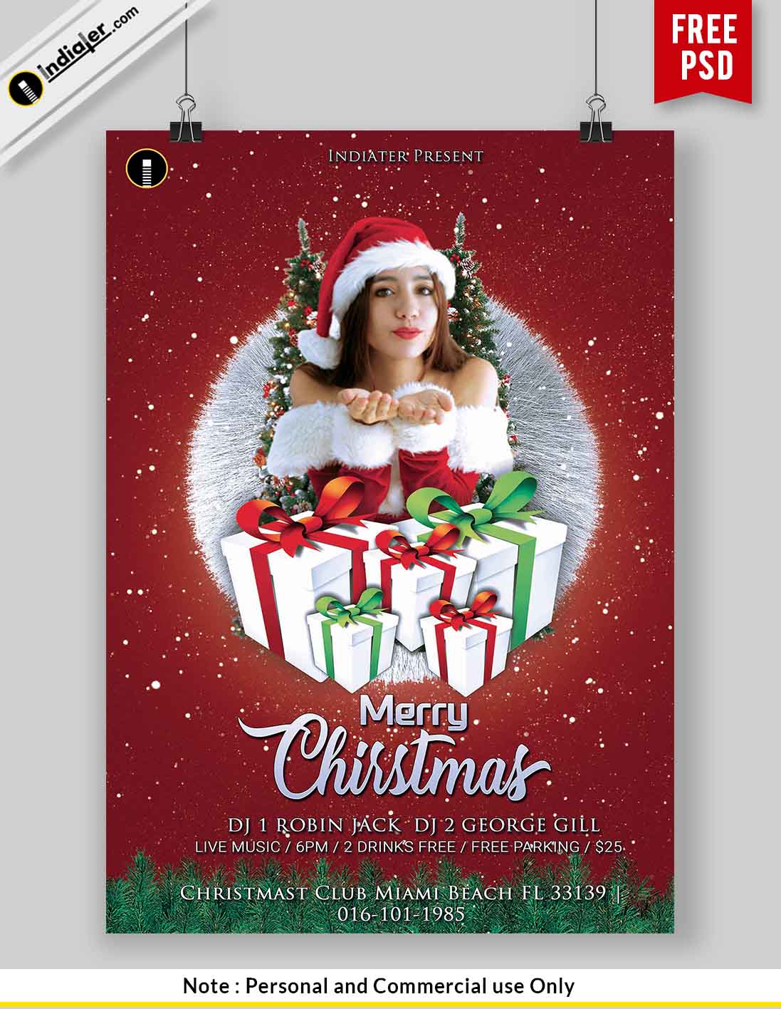 Download Free Christmas Flyer PSD Templates for Print - Indiater