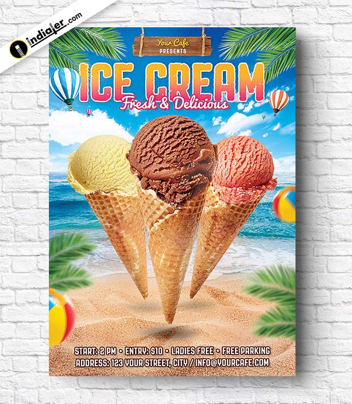 Free Ice Cream Flyer PSD Template Indiater