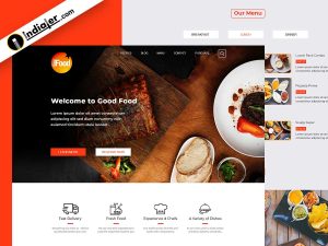 Restaurant Website Template-Order Food Online Free PSD Template - Indiater