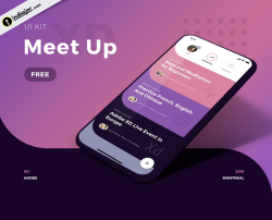 Social Meet Up App Ui Kit customizable with Adobe XD