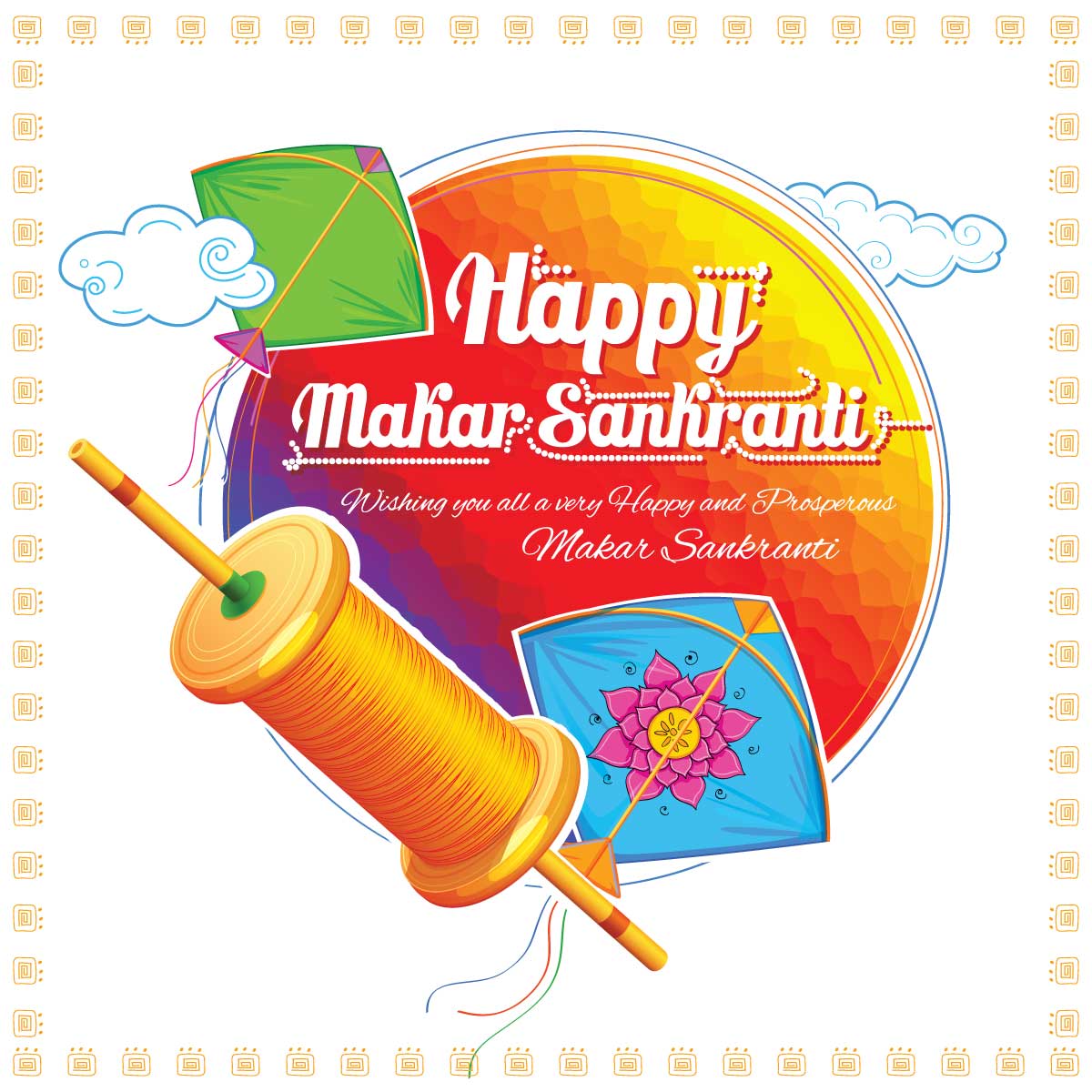 illustration of Happy Makar Sankranti wallpaper - Stock Illustration  [61611446] - PIXTA