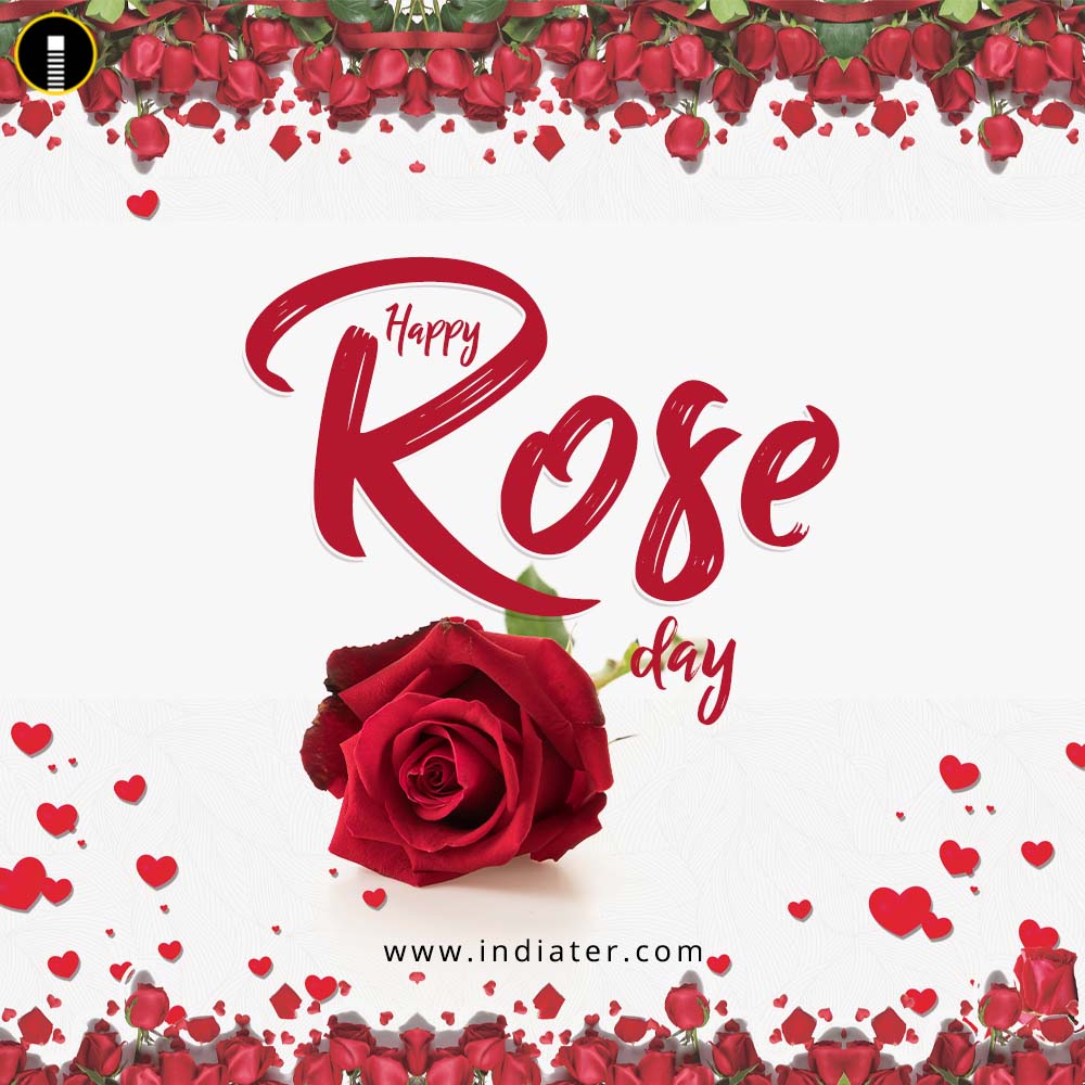 happy Rose Day With pink background free download - Indiater