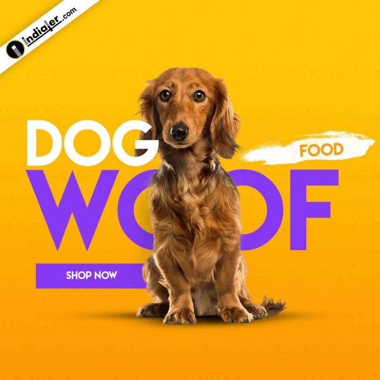 Dog Food Social Media Banner Free PSD Template - Indiater