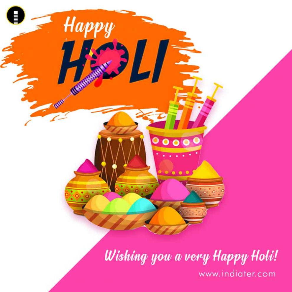 Free Happy Holi Celebration wishes Card with Best Design Message ...