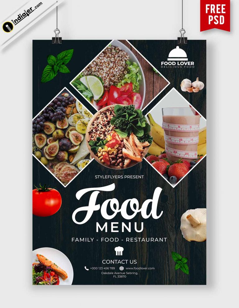 Free Restaurant Food Menu Template Free PSD Template - Indiater