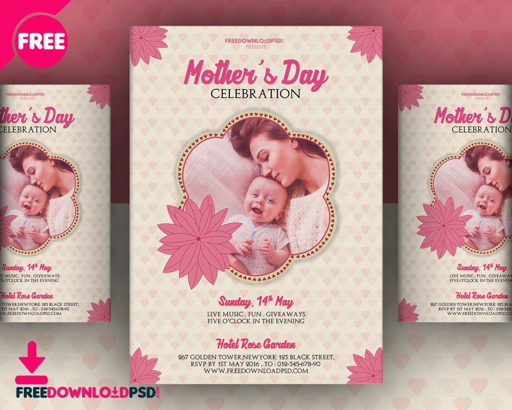Mothers Day Flyer Free PSD Dia das Mães: 24 Flyers Gratuitos em PSD