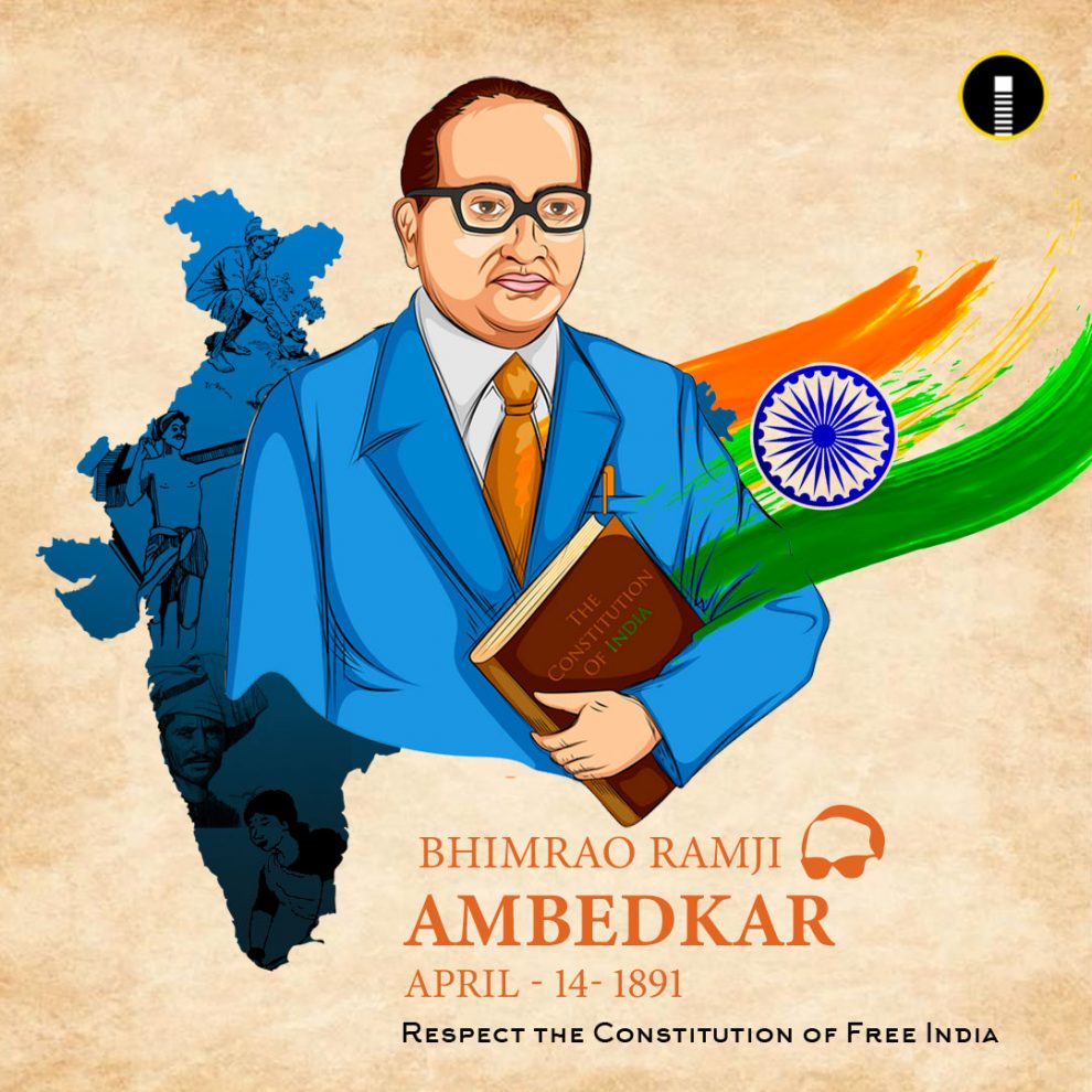 illustration of Dr Bhimrao Ramji Ambedkar with Constitution of ...