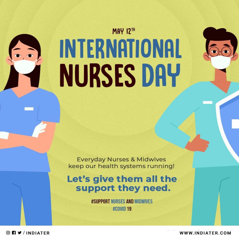 Free FLat 12 May Happy International Nurses Day Celebration PSD Banner