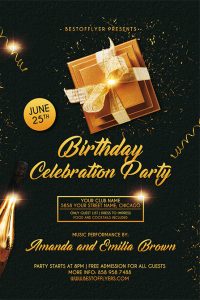 Free Birthday Celebration PSD Flyer and Poster Template - Indiater