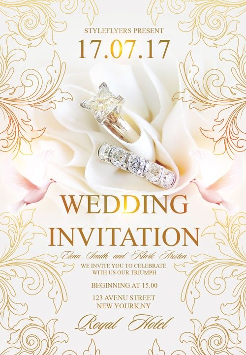 Wedding Invitation PSD Free Flyer Template Indiater