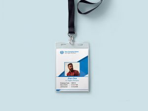 Vertical Corporate ID Card Template Free PSD - Indiater