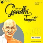 Free Happy Gandhi Jayanti 2020 Wishes Banner with Messages and Quotes ...