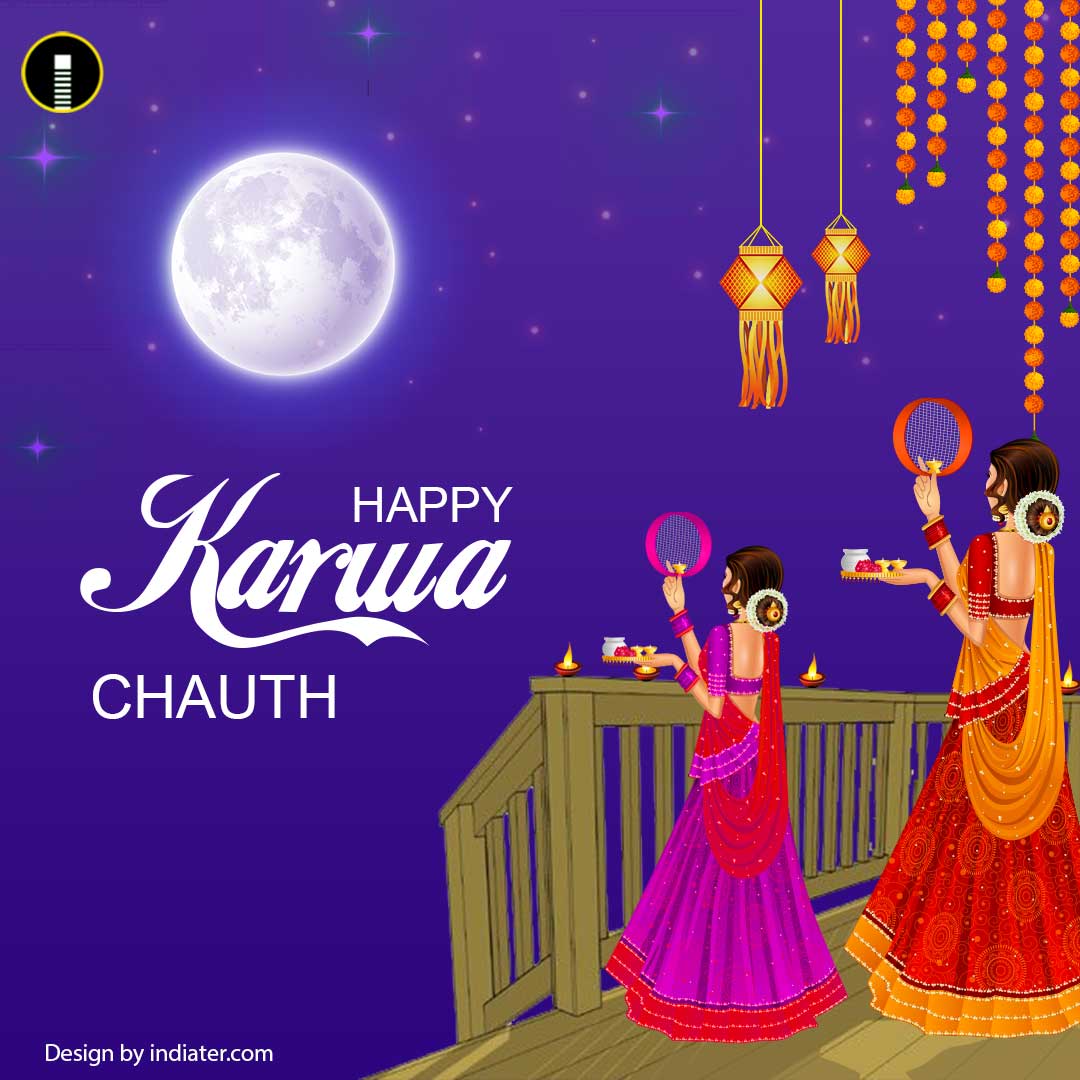 Free Karwa Chauth 2020 Wishes Design & Status for Husband & Wife PSD  Template - Indiater
