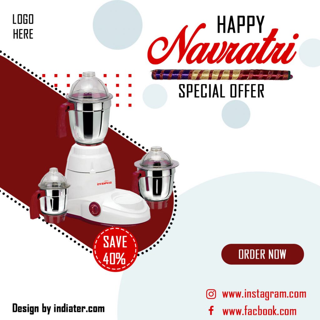 Free Navratri Special Offer Banner Design PSD Template - Indiater