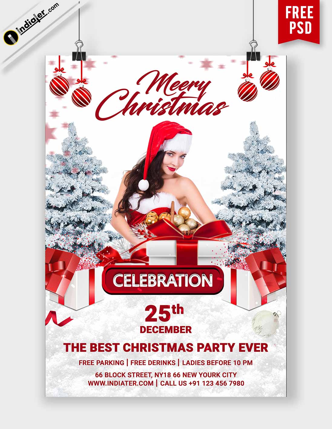 Download Free Christmas Flyer PSD Templates for Photoshop - Indiater Intended For Free Christmas Flyer Templates Word