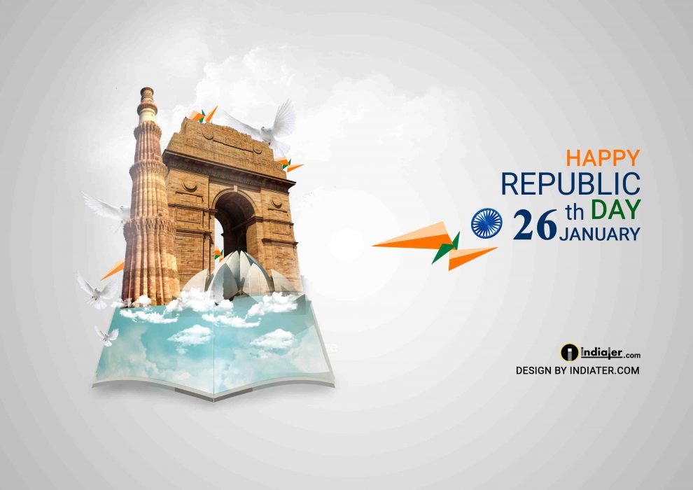 Free Wishes Creative banner For A 2021 Happy Republic Day