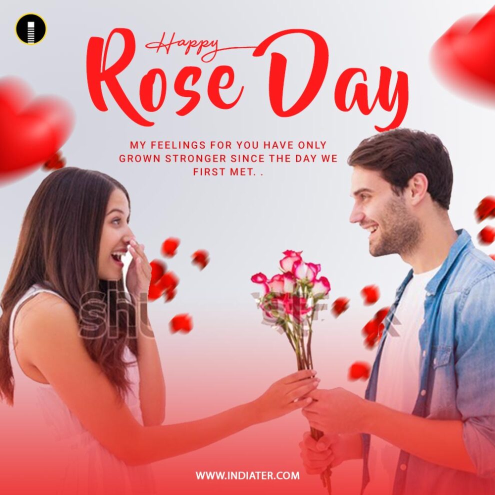 Propose Day Banner Cute Boy Giving Flower to His Girl on ...