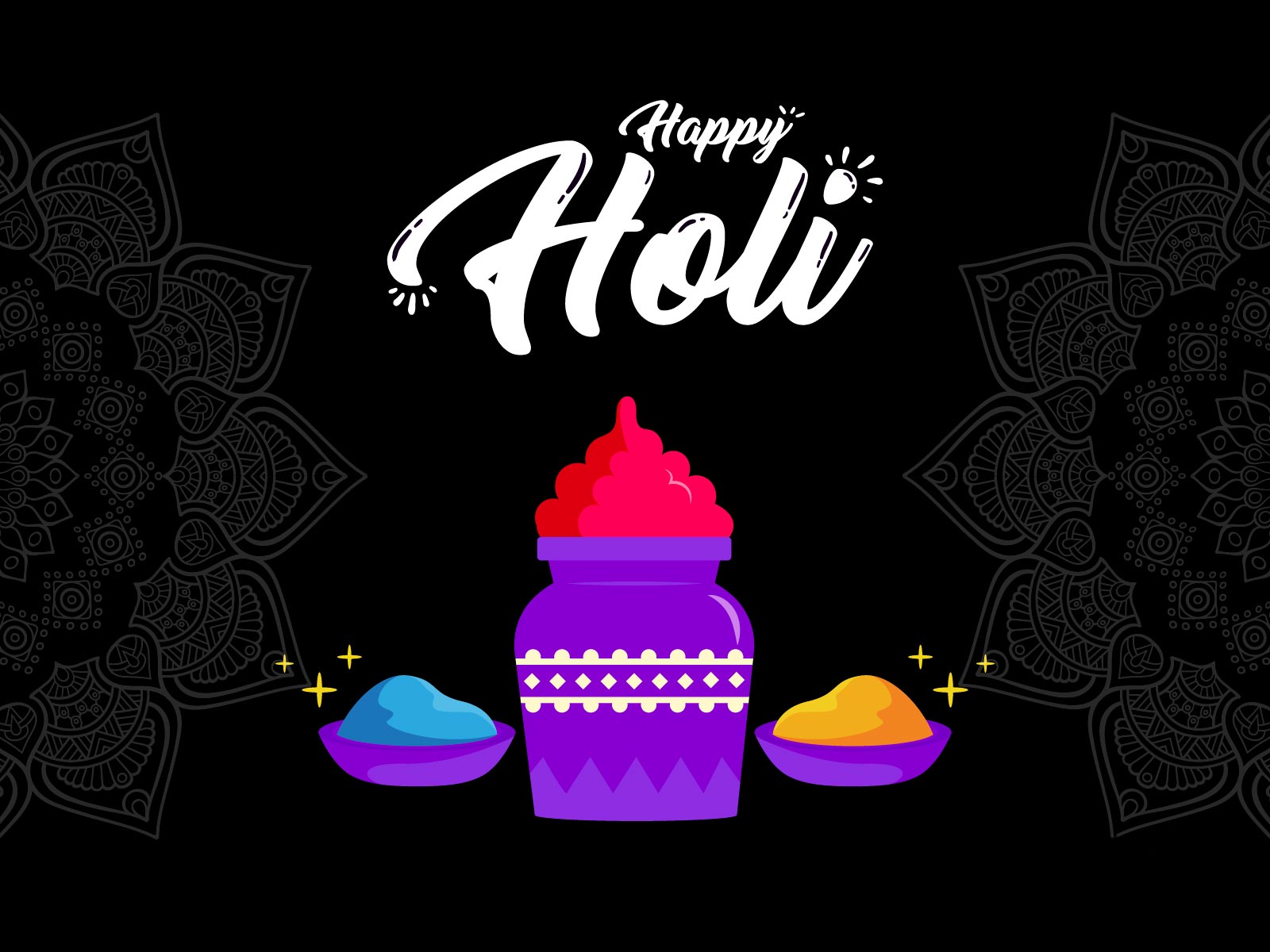 Free Happy Holi 2021 Wishes Card Vector Banner Template Indiater