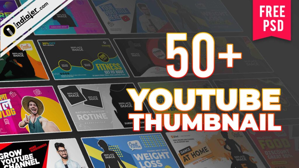 50+ FREE Best YouTube Thumbnail Template Bundle Indiater