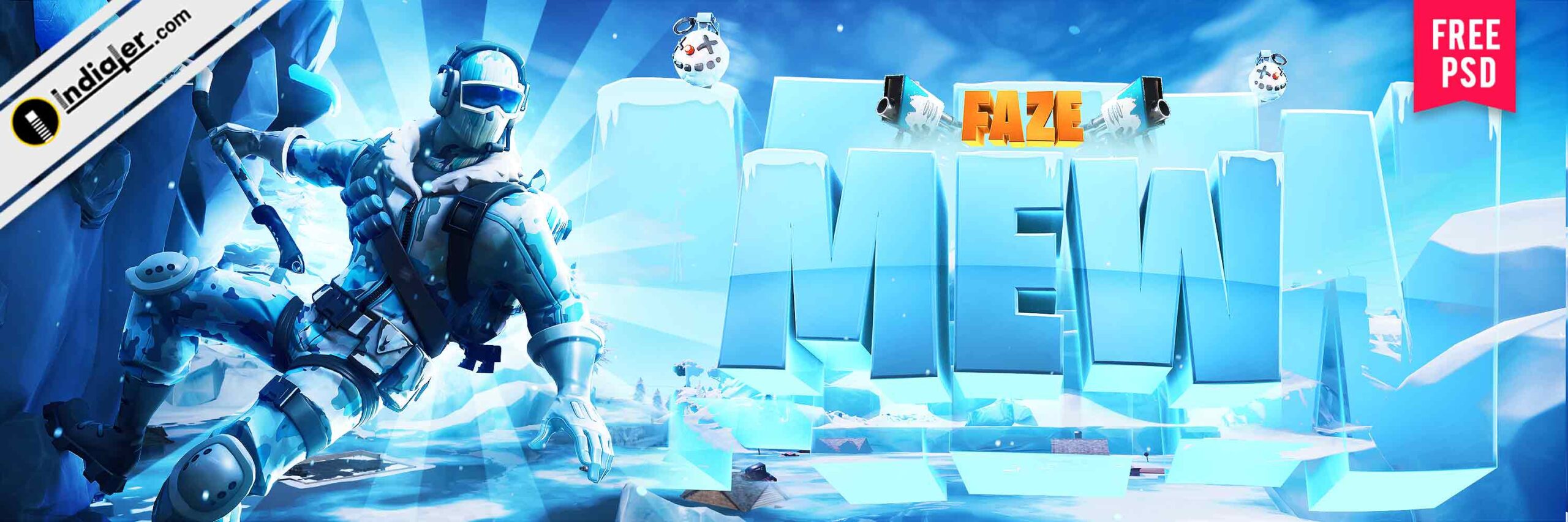 Free Fortnite Winter/Christmas Game Banner Template Indiater