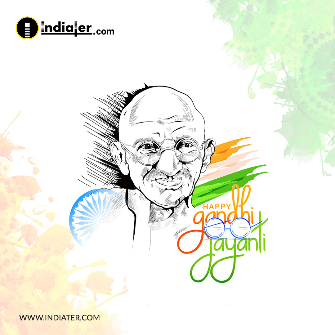 Free 2nd October mahatma Gandhi Jayanti Birthday Celebration India  background PSD Template - Indiater