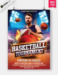 Free Basketball Tournament Poster PSD Template - Indiater