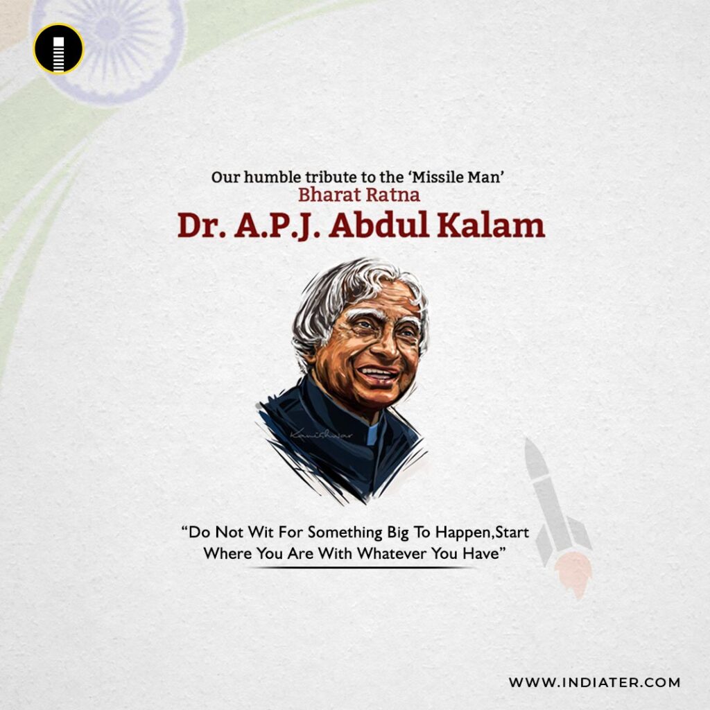Free Banner For APJ Abdul Kalam Birthday wishes with quote ...