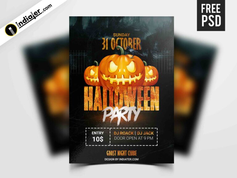 Free Halloween Invitation Party Poster Template Use for Greeting Card ...