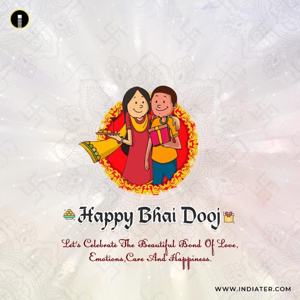 Free Happy Bhai Dooj Wishes PSD Card, Quotes, SMS, Message Design