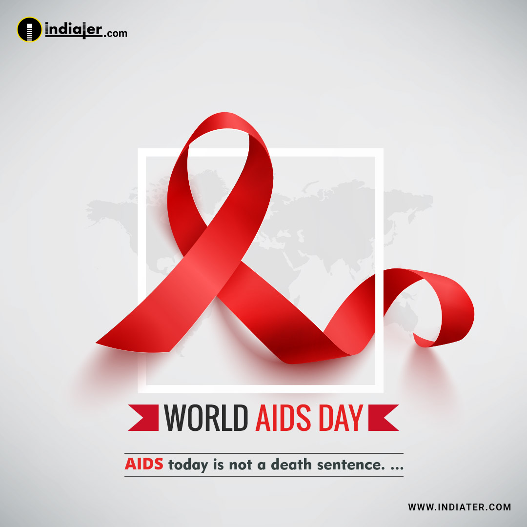 Free Photoshop Template for World Aids Day With Aids Awareness Ribbon ...