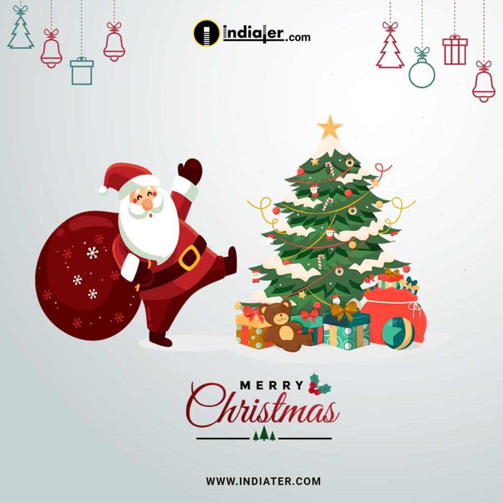 Free Merry Christmas Greeting Card Celebration Holiday Web Banner PSD ...