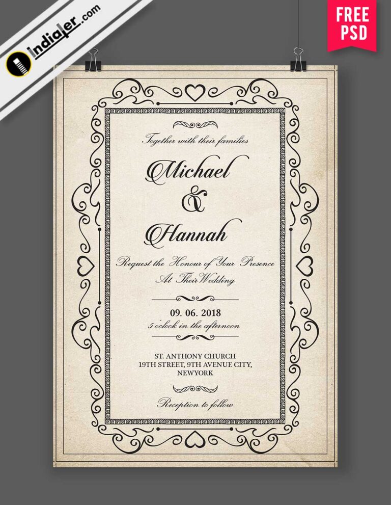 Free PSD Wedding Templates 2022 Download - Indiater