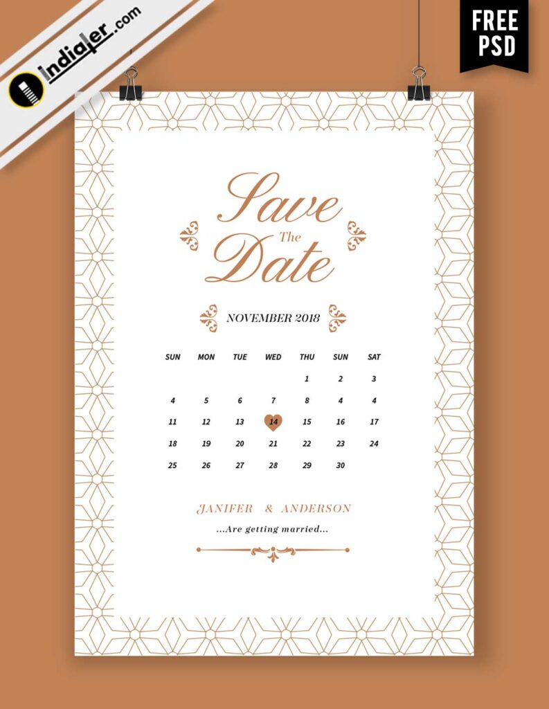 Wedding Calendar 2025 Psd Free Download 