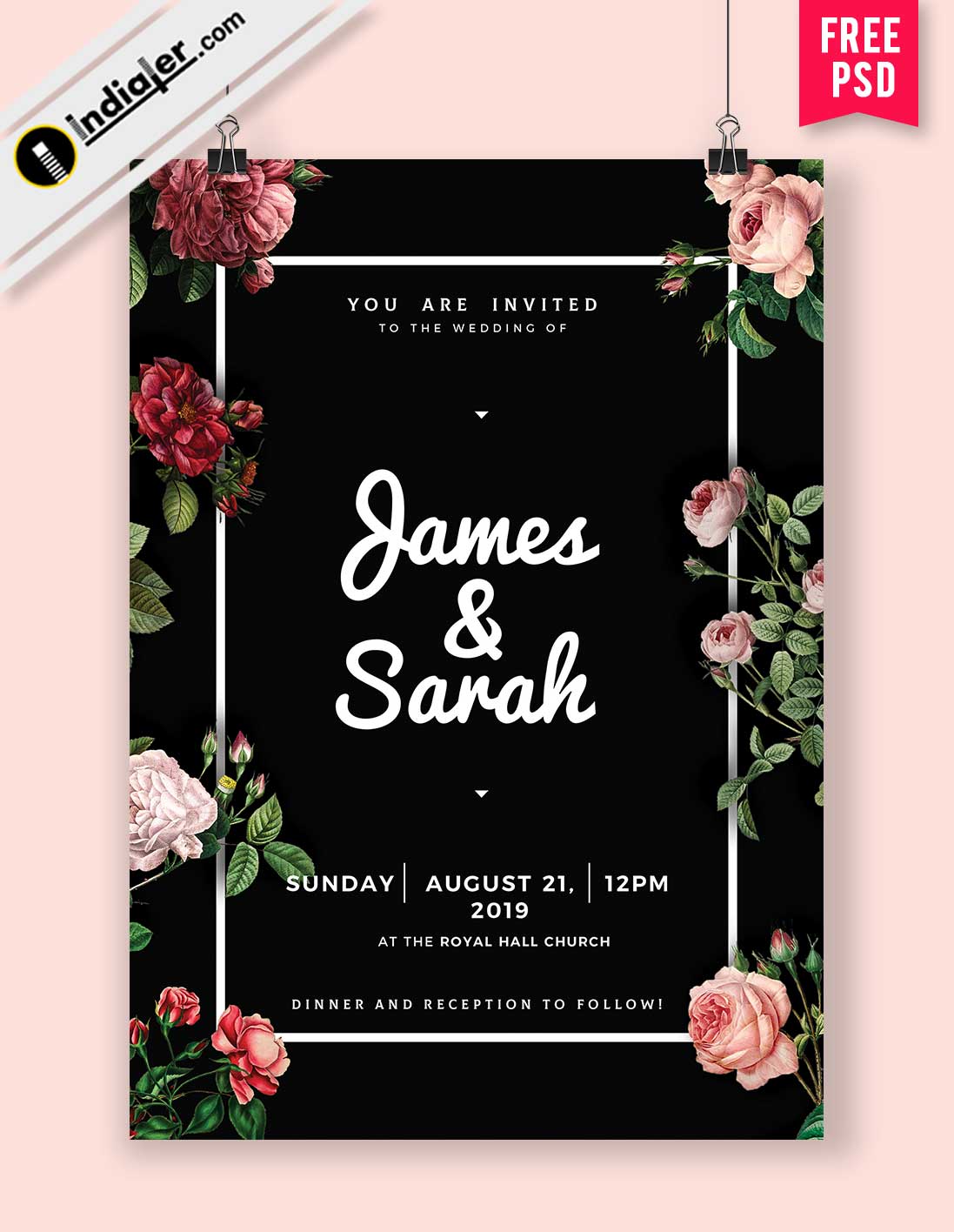 Wedding Invitation Templates Free PSD Download Template - Indiater