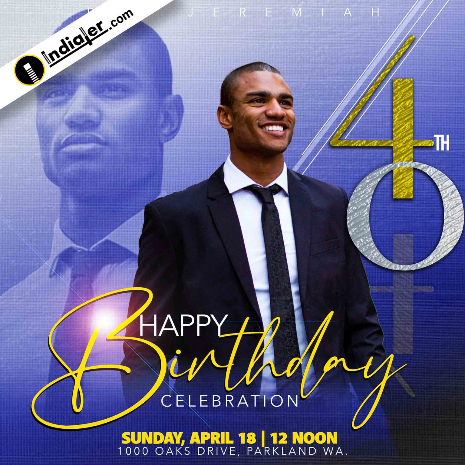 Free 40th Birthday Celebration Invitation PSD Greeting Card Facebook ...