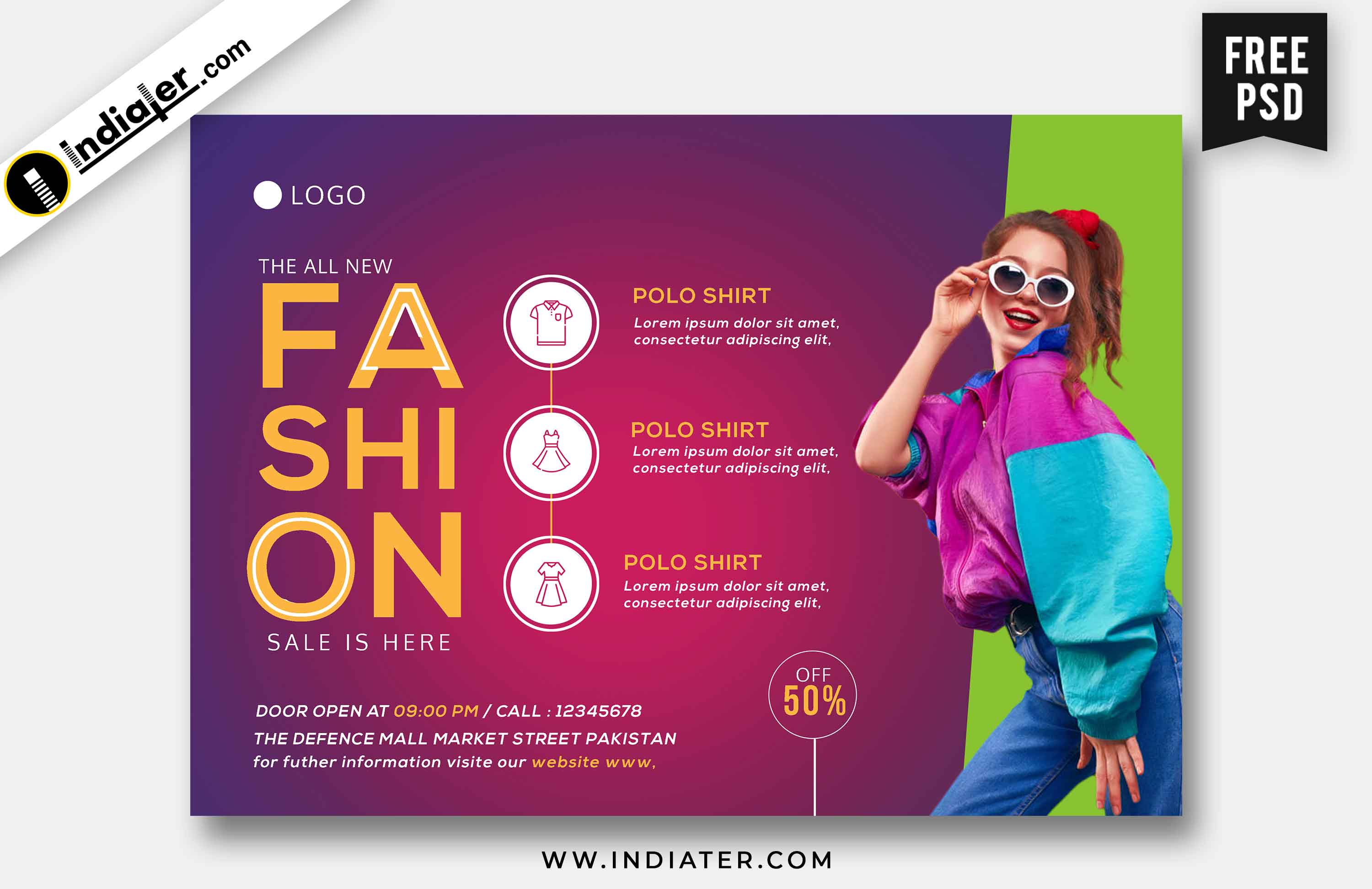 Fashion Sale Flyer Template Free PSD