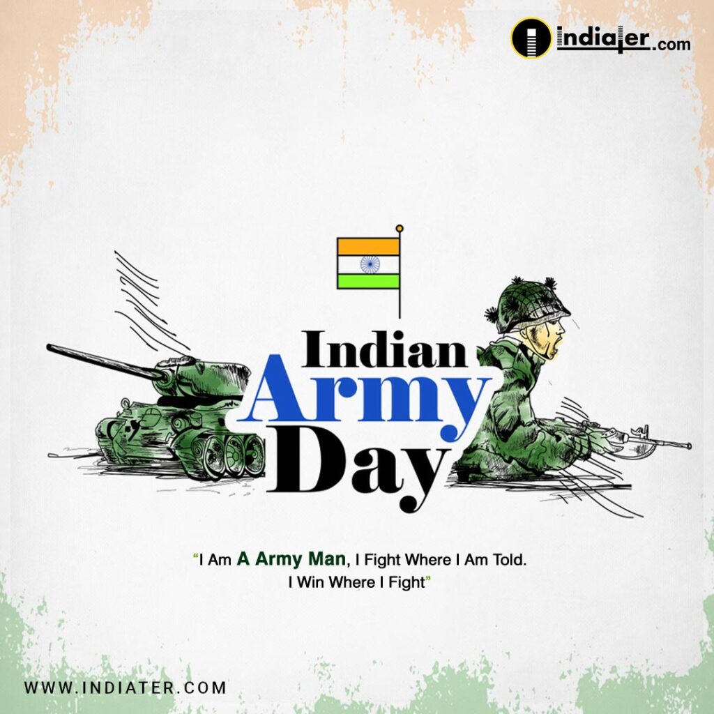 Free Drawing Theme Indian Army Day PSD Banner Template - Indiater