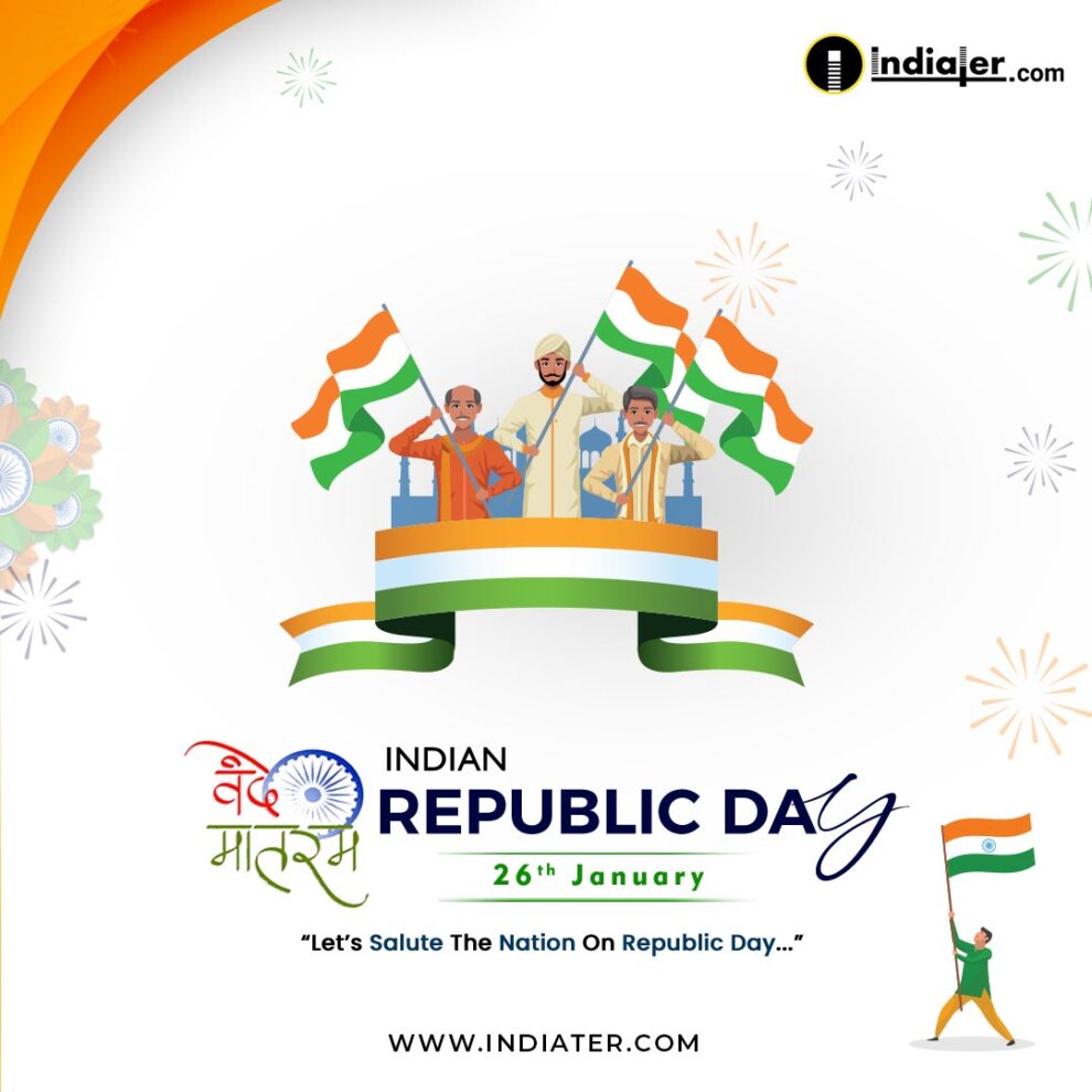 Free Happy Republic Day Banner And Wishes Quotes PSD Templates Download