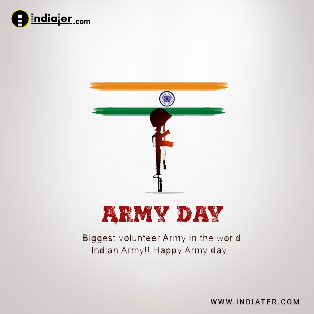 Free Indian Army Day Wishes Banner PSD Template - Indiater
