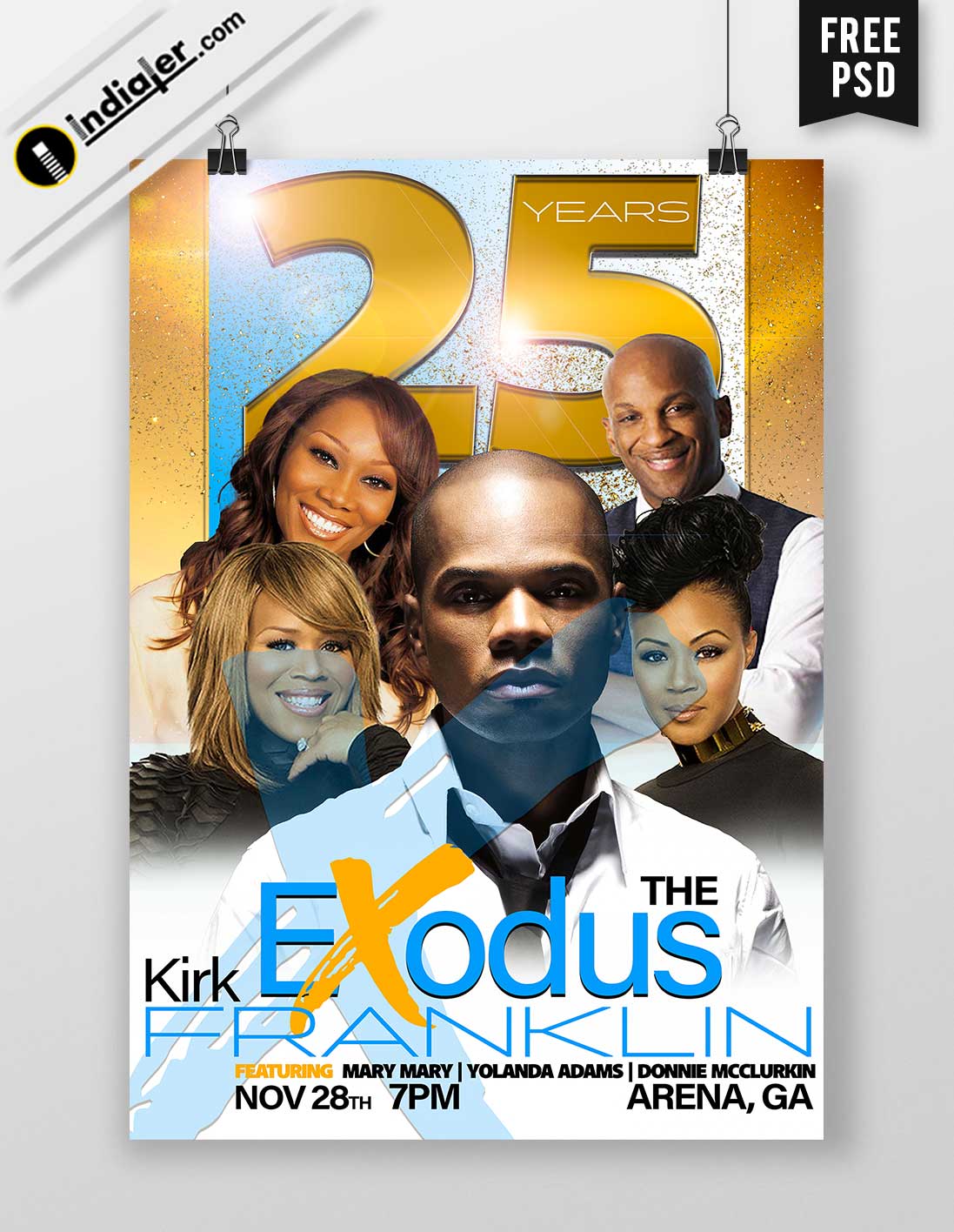 Free Kirk Exodus Franklin Music And Art Festival Event PSD Template