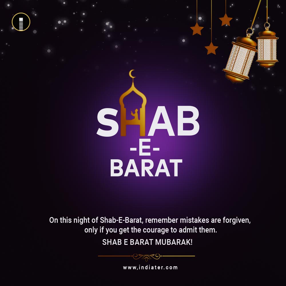 Free Download Shab e Barat Wishes Greeting Card Banner PSD Template