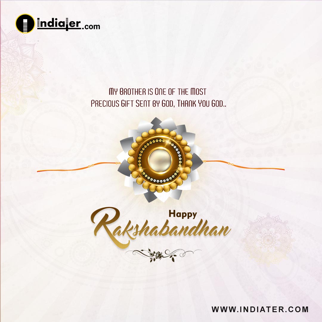 Rakhi Design for Happy Raksha Bandhan Background Greeting Card Psd Template  - Indiater